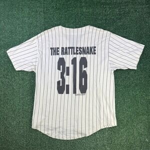 Vintage 1998 Stone Cold Steve Austin 3:16 Baseball Jersey Pinstripe WWE